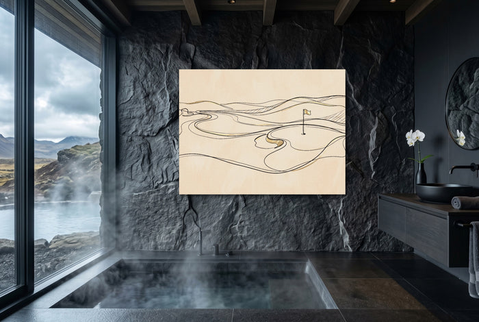 Line Golf Hole Landscape — line golf hole landscape small bathroom with window 1land flush print