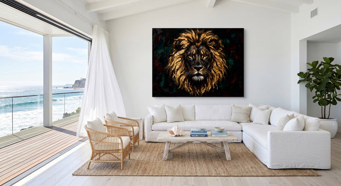 Lion Gilded Majesty - Luxury Wall Art