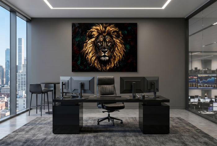 Lion Gilded Majesty - Luxury Wall Art