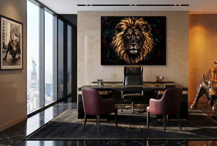 Lion Gilded Majesty - Luxury Wall Art