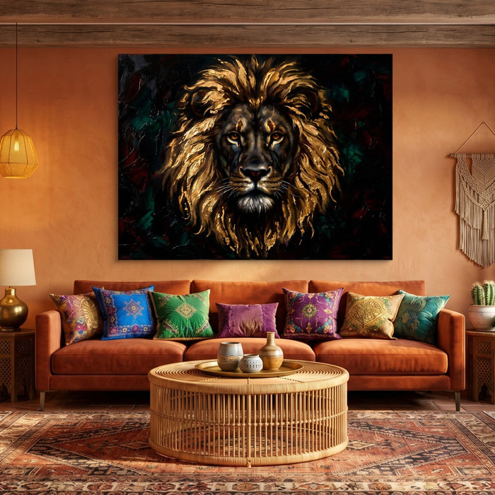 Lion Gilded Majesty - Luxury Wall Art