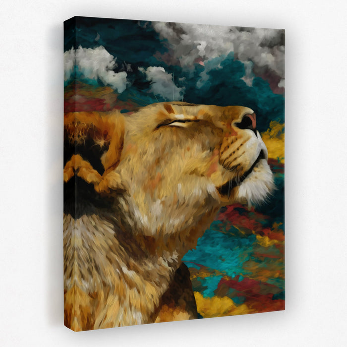 Lioness Storm Call - Luxury Wall Art