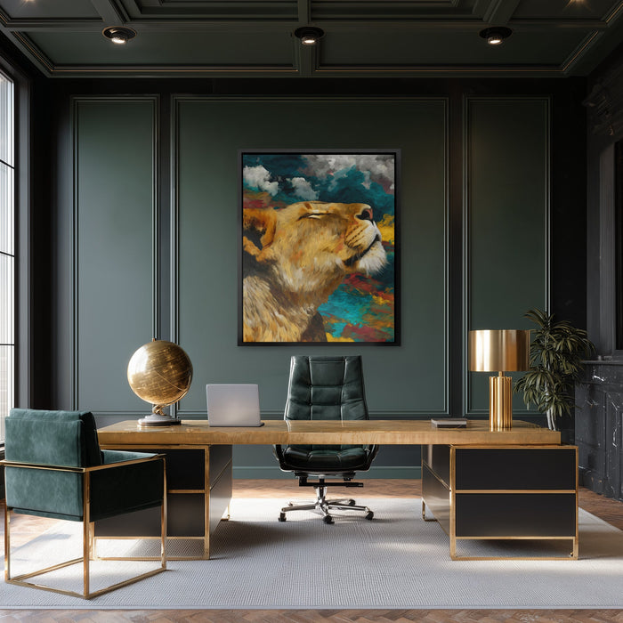 Lioness Storm Call - Luxury Wall Art