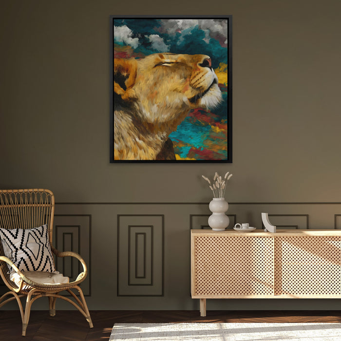 Lioness Storm Call - Luxury Wall Art