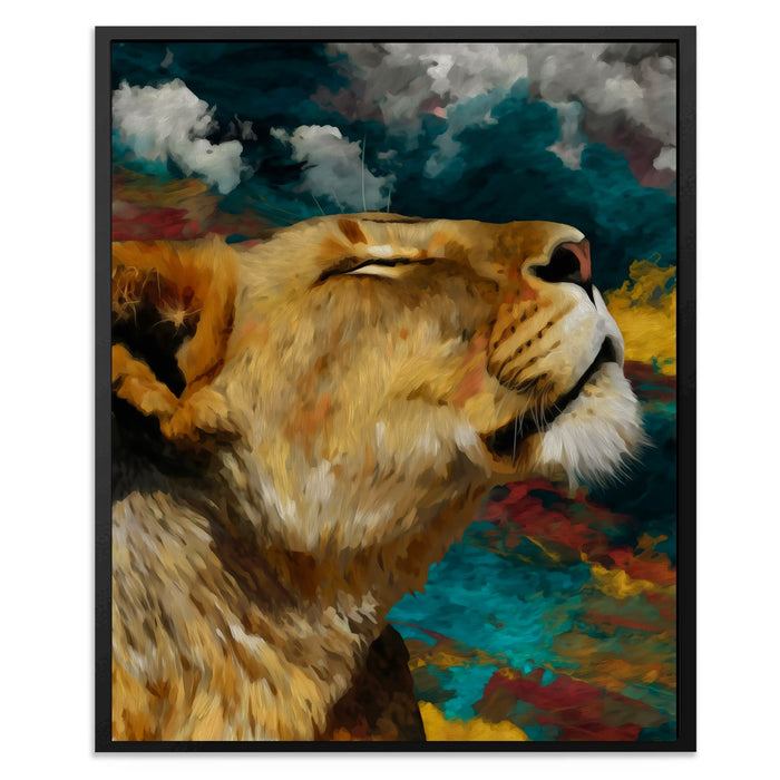 Lioness Storm Call - Luxury Wall Art