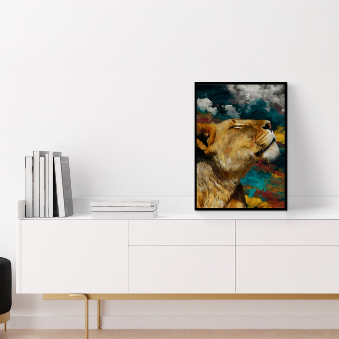 Lioness Storm Call - Luxury Wall Art