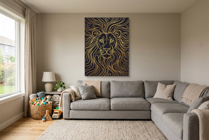 Lion's Liquid Mane - Luxury Wall Art