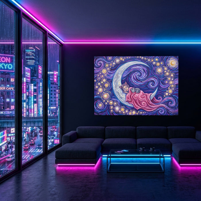 Little Sleeping Moon — Little Sleeping Moon Blue Pink Neon Room Land 74