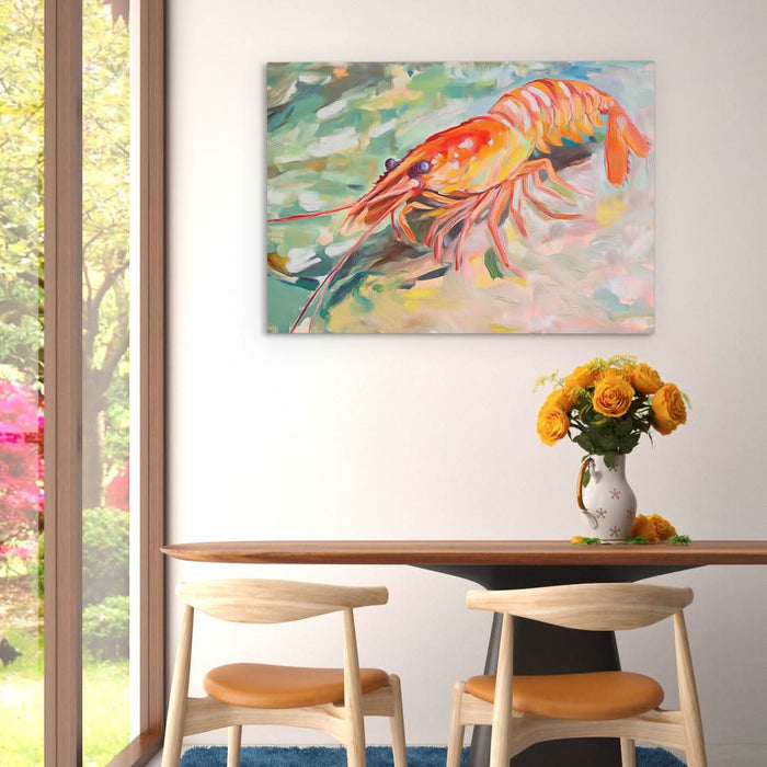 Lobster in Motion - Orange Canvas Wall Art