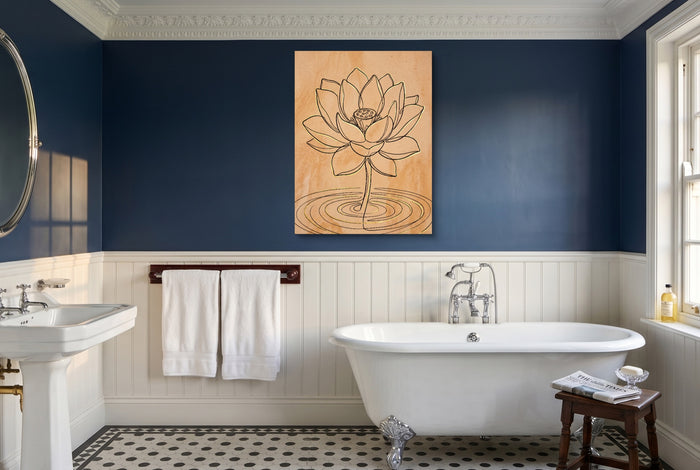 Lotus Golden Ripples — lotus golden ripples small bathroom interior 2 1port flush print