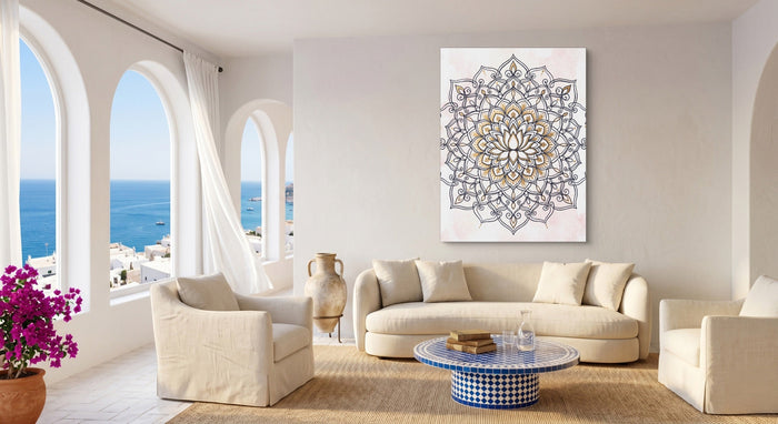 Lotus Mandala Blush - Luxury Wall Art