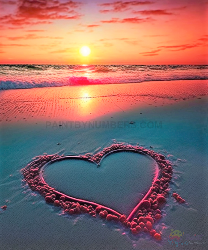 Love Beach Sunset Paint By Numbers Kit For Adults