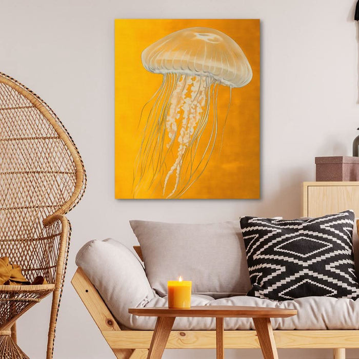 Luminous Float - Modern Yellow Canvas Wall Art