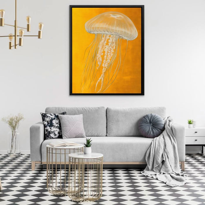 Luminous Float - Beach House Wall Art in Black Frame