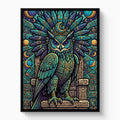 Lunar Guardian Owl — lunar guardian owl white studio framed black