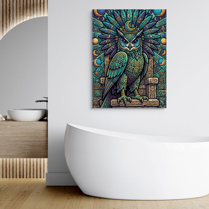 Lunar Guardian Owl — lunar guardian owl sq bathroom hotel 1port flush print