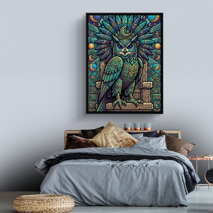 Lunar Guardian Owl — lunar guardian owl sq land comfortable bedroom 1port framed black