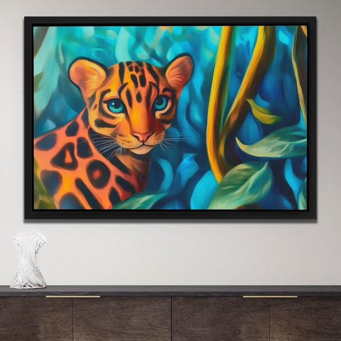 Luscious Leopard - Big Cat Wall Art in Black Frame
