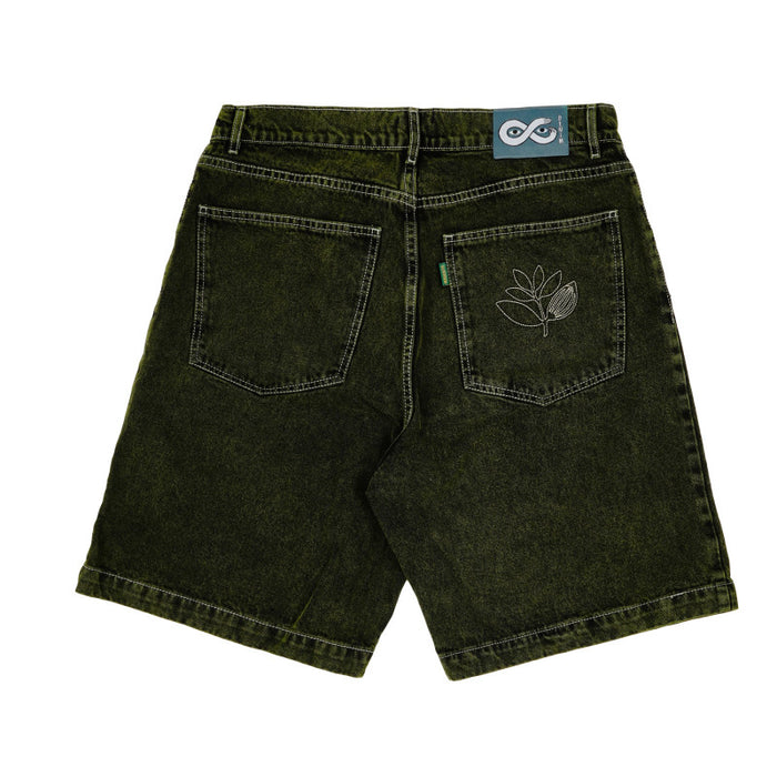 Magenta - OG Denim Long Shorts (Dyed Green) *SALE
