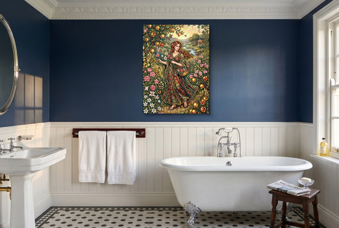 Maiden Flowered Garden — maiden flowered garden small bathroom interior 2 1port flush print