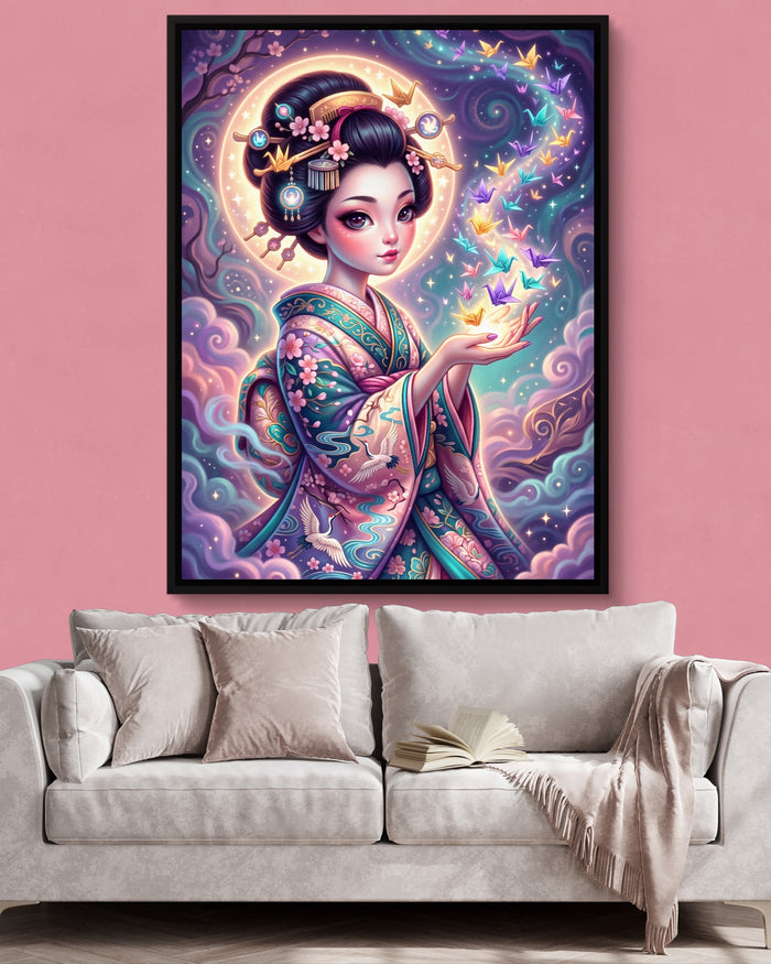Maiden's Crane Flight — maiden's crane flight psd pink wall pink couch 1port framed black
