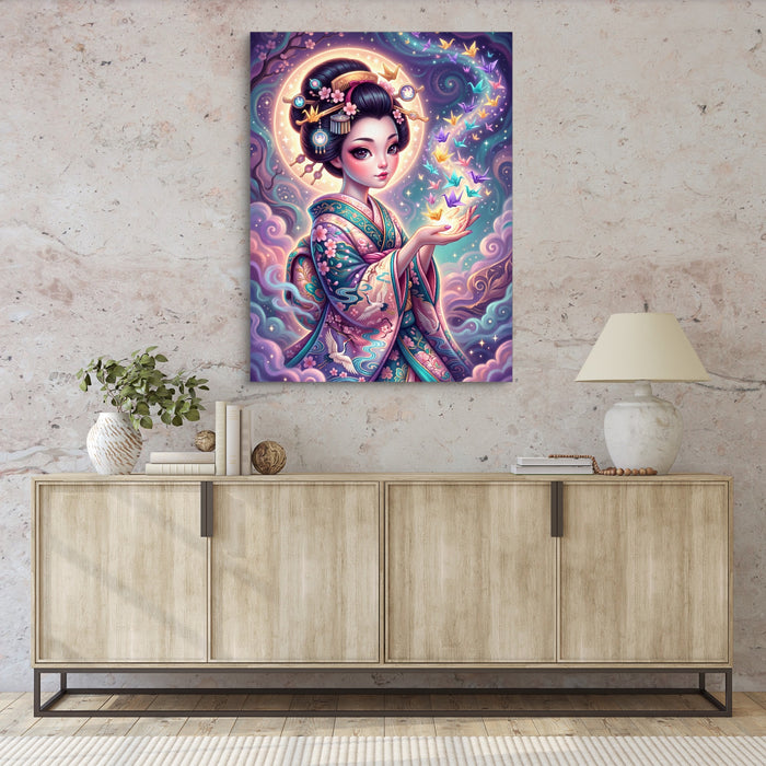 Maiden's Crane Flight — maiden's crane flight sq hallway granite wall 1port flush print