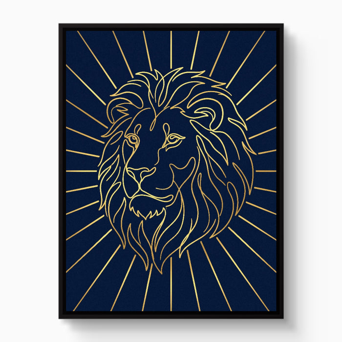 Majestic Lion Glimmer — majestic lion glimmer white studio framed black