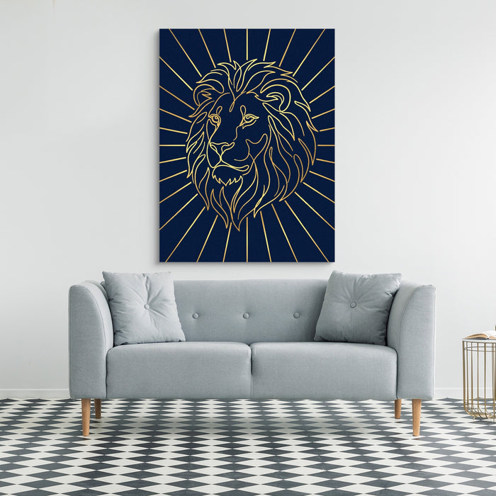 Majestic Lion Glimmer — majestic lion glimmer sq checkered floor 1port flush print