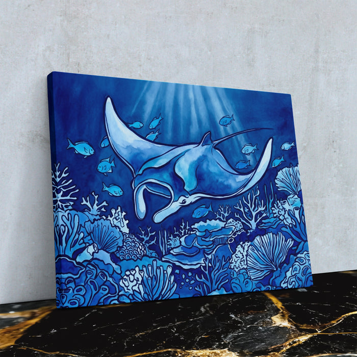 Manta Ray Descent — Manta Ray Descent Against Wall4x5 Reflect 15