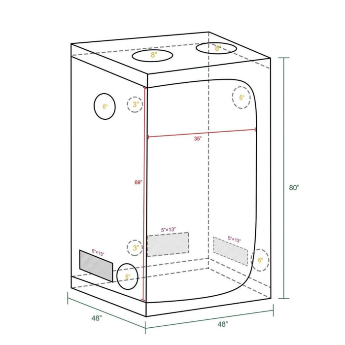 Mars Hydro 4' x 4' x 6' 8" Indoor Grow Tent | Durable, Light - Proof, and User - Friendly - Ed's Plant Shop