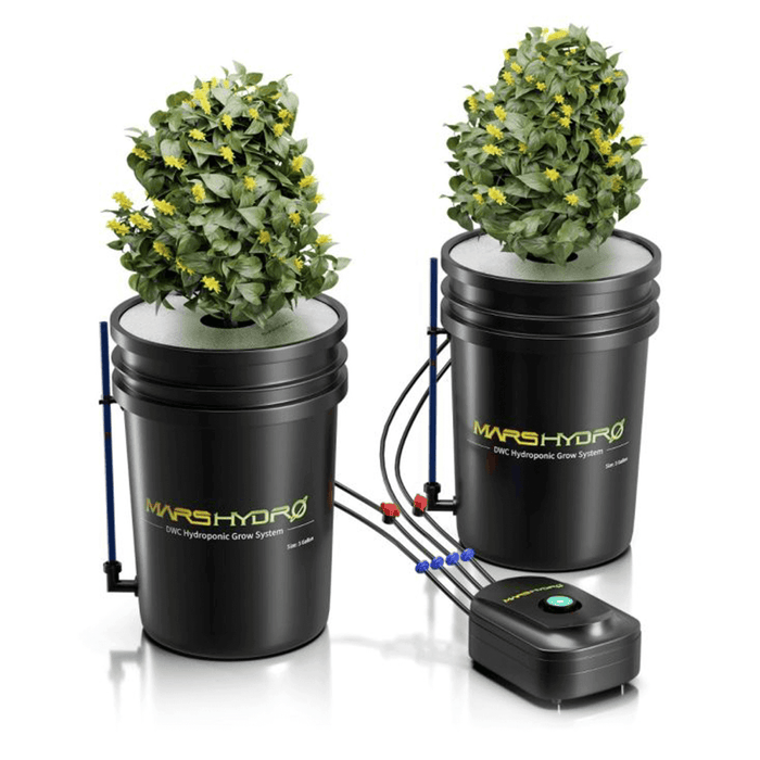Mars Hydro 5 - Gallon Deep Water Culture Hydroponic System Kit with 2 Buckets - Ed's Plant Shop