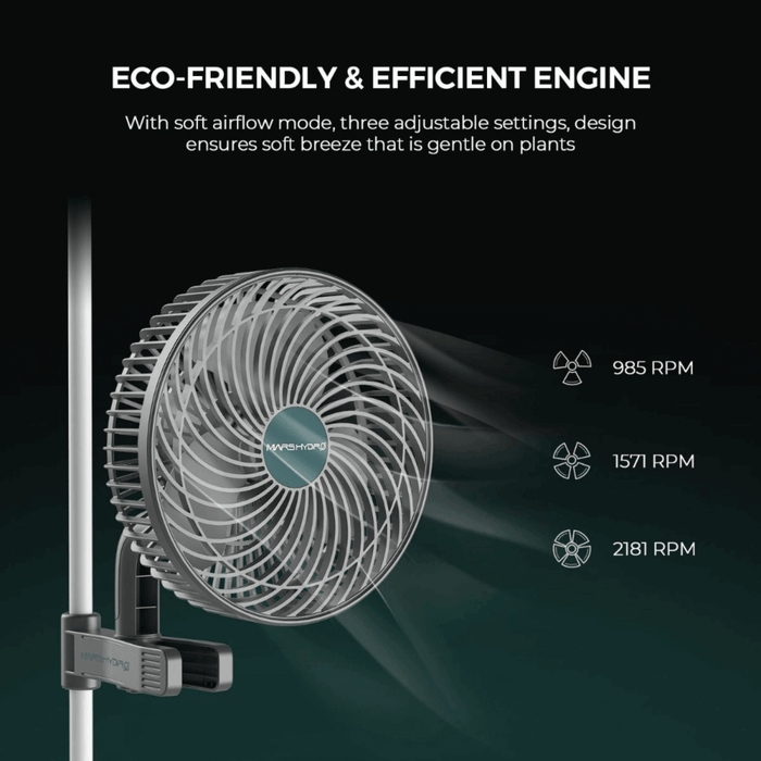 Mars Hydro 6" Auto - Oscillating Clip Fan - Ed's Plant Shop