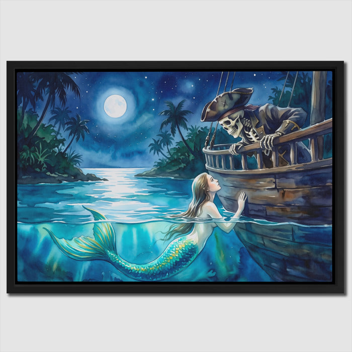 Mermaid Moonlit Vigil canvas wall art
