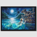 Mermaid Moonlit Vigil canvas wall art