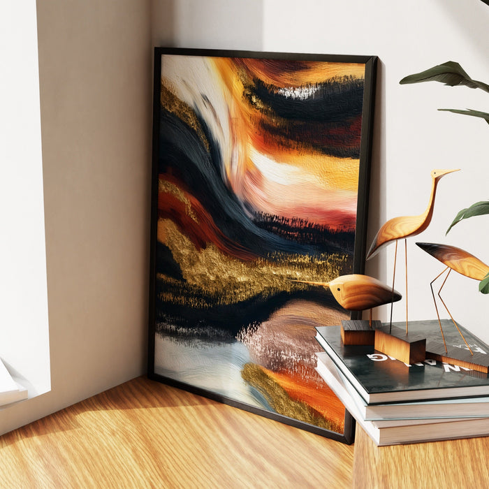 Midnight Ink Wash canvas wall art, room view