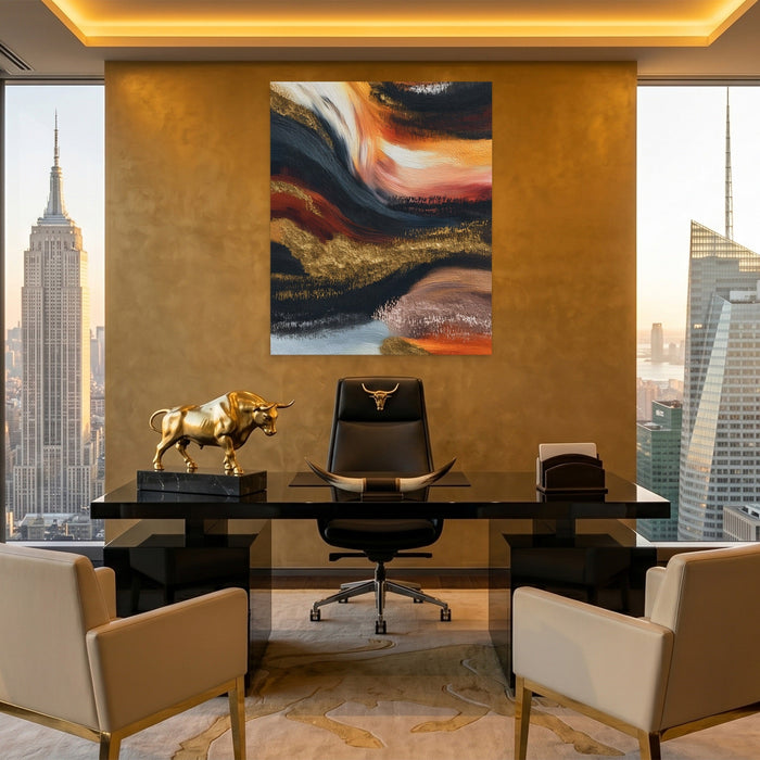 Midnight Ink Wash canvas wall art, room view