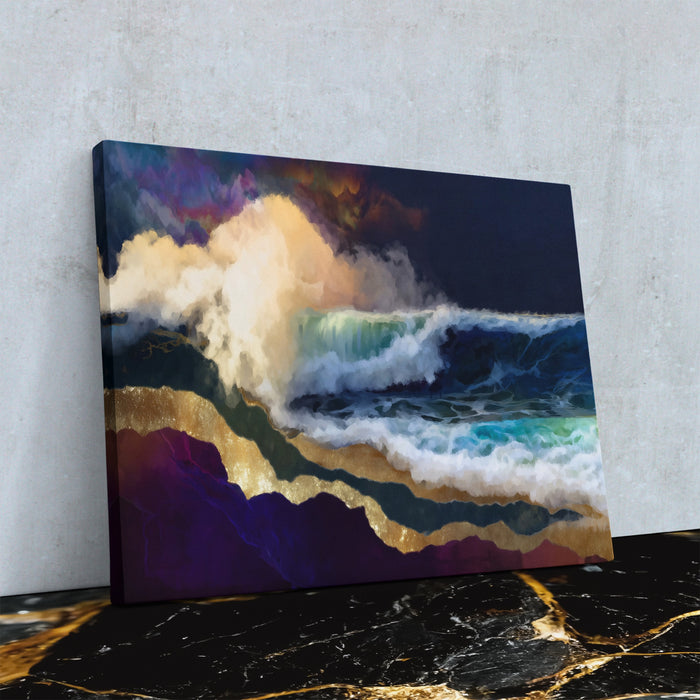 Midnight Waves Crashing — Midnight Waves Crashing Against Wall4x5 Reflect 1
