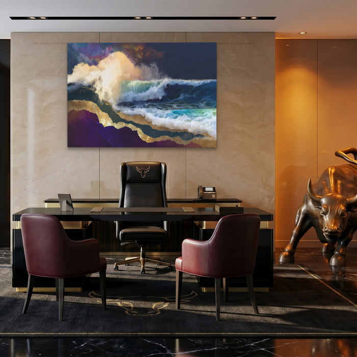 Midnight Waves Crashing — Midnight Waves Crashing Bull Bronze Land 81