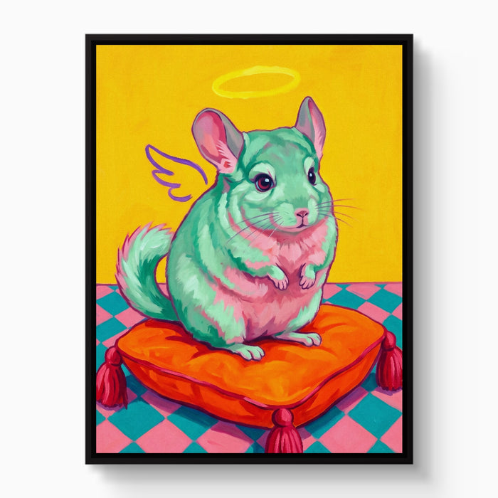 Mint Chinchilla Angel — mint chinchilla angel white studio framed black