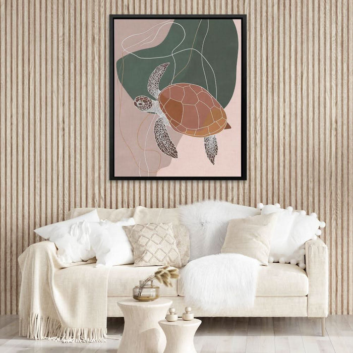 Modern Turtle - Beige Wall Art for Bedroom
