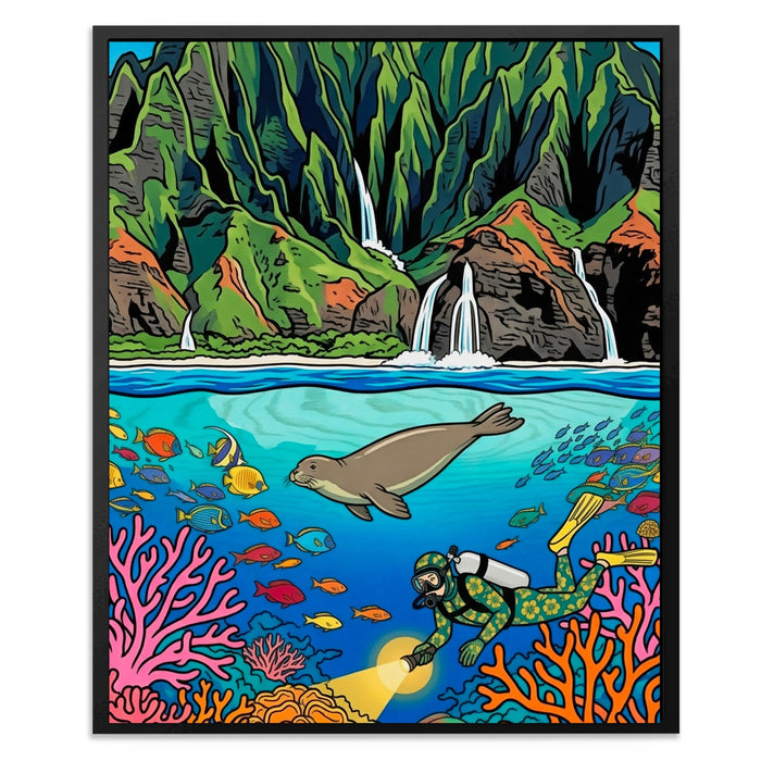 Monk Seal Reef canvas wall art