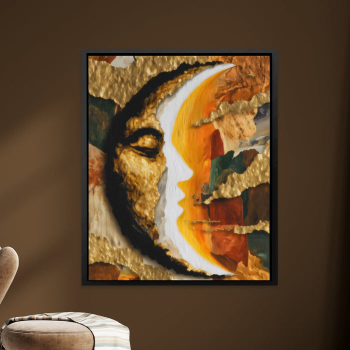 Moon Ink Rising canvas wall art, room view