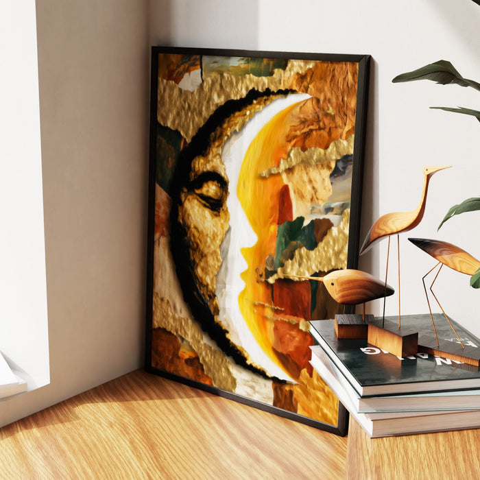 Moon Ink Rising canvas wall art, room view