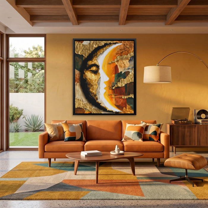 Moon Ink Rising canvas wall art, room view