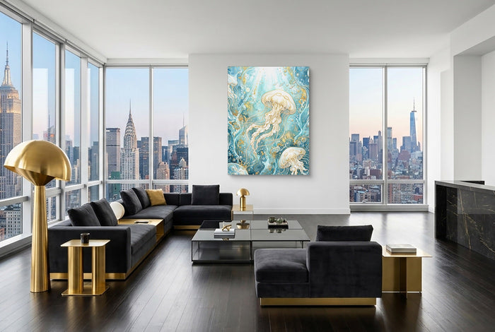 Moon Jelly Drifting - Luxury Wall Art