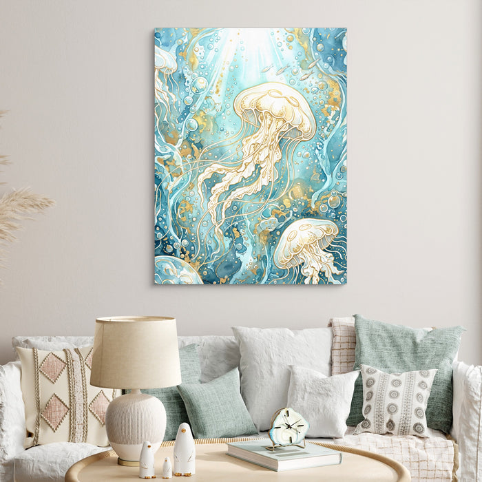 Moon Jelly Drifting — moon jelly drifting sq clock bed 1port flush print