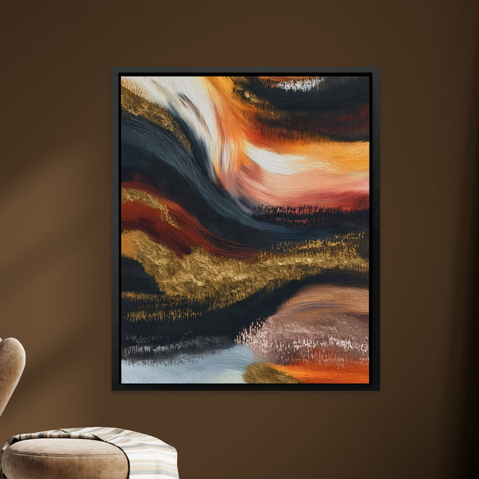 Moonlit Ocean Waves canvas wall art, room view