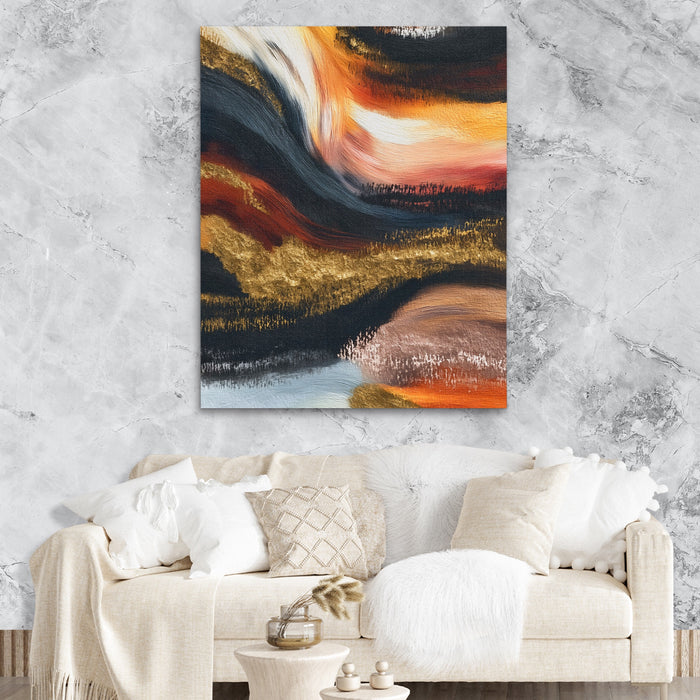 Moonlit Ocean Waves canvas wall art, room view