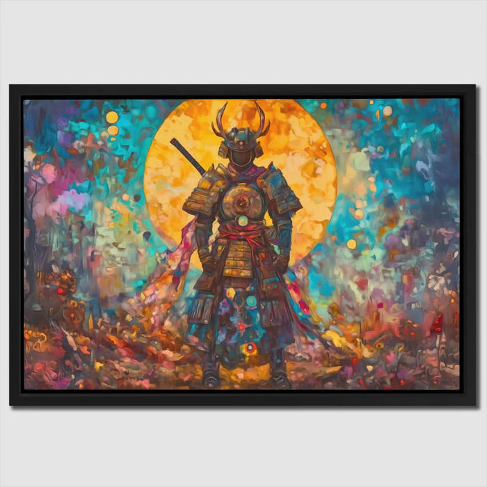 Moonlit Ronin - Blue Red and Black Canvas Print