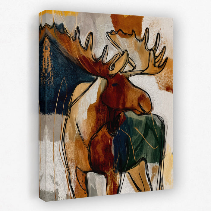 Moose Amber Profile canvas wall art